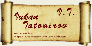 Vukan Tatomirov vizit kartica